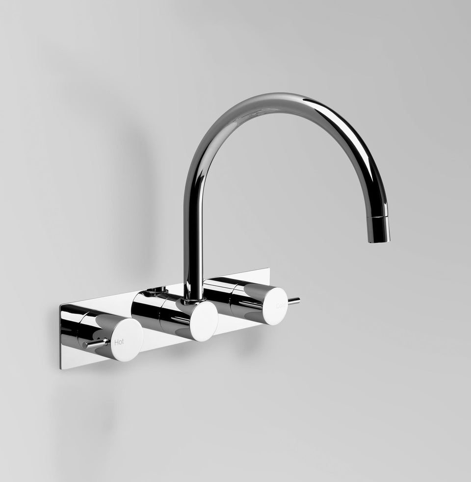 Astra Walker A69.28.BP Wall Set with Swivel Spout on Backplate