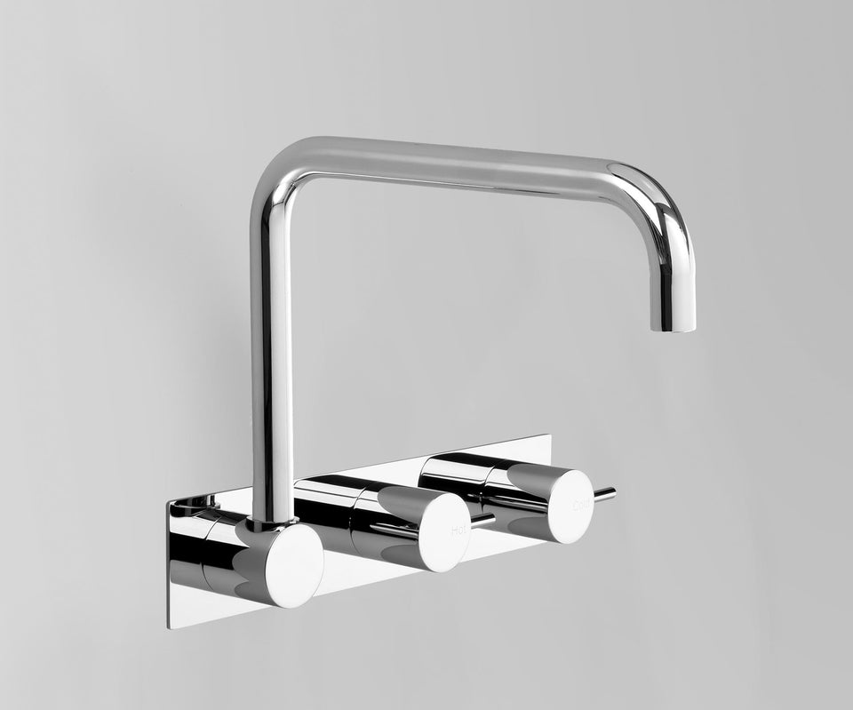 Astra Walker A69.28.OBP.V2 Wall Set Offset with Square Swivel Spout on Backplate