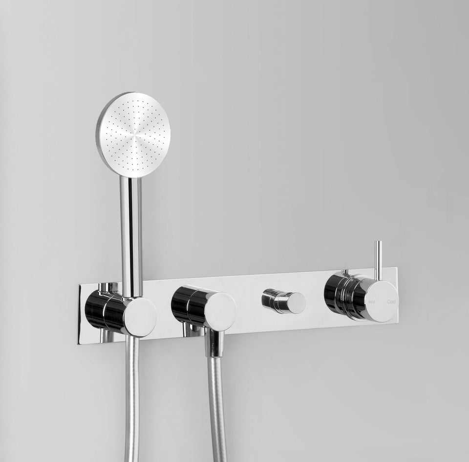 Astra Walker A69.48.42.V5.M Wall Mixer Set with Single-Function Hand Shower & Diverter on Backplate