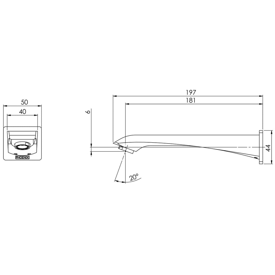 Phoenix Tapware Argo Wall Basin Outlet