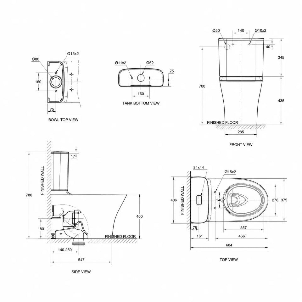 American Standard Signature Hygiene Rim CCBTW - Back Inlet with CrystaSleek Seat