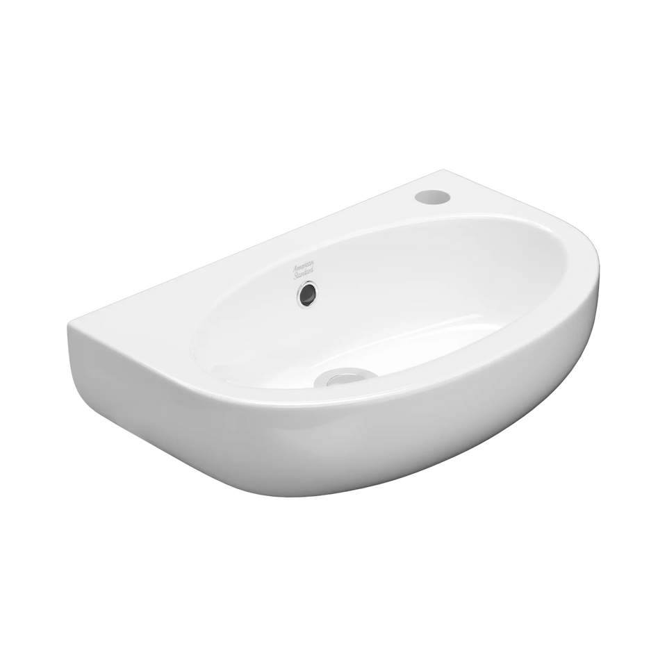 American Standard Studio 450 Wall Basin - 1 Tap Hole - Overflow - Inc Fixing Kit