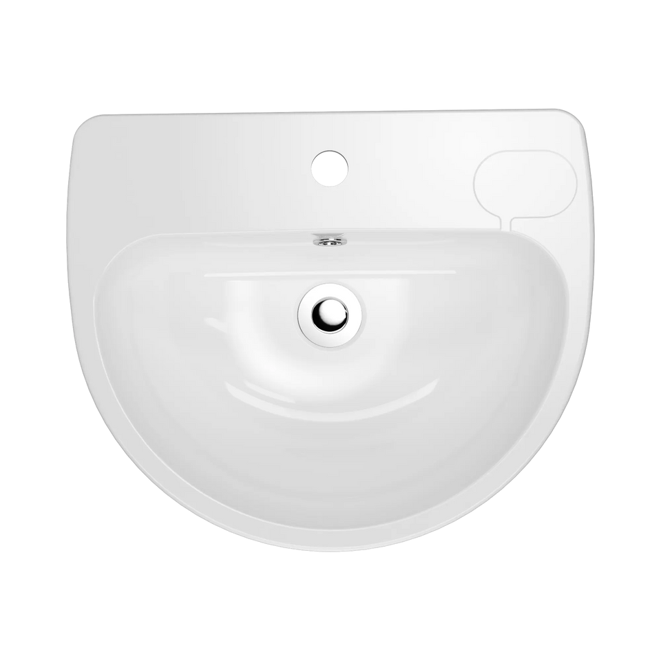 American Standard Studio 500 Wall Basin - 1 Tap Hole - Overflow - Inc Fixing Kit