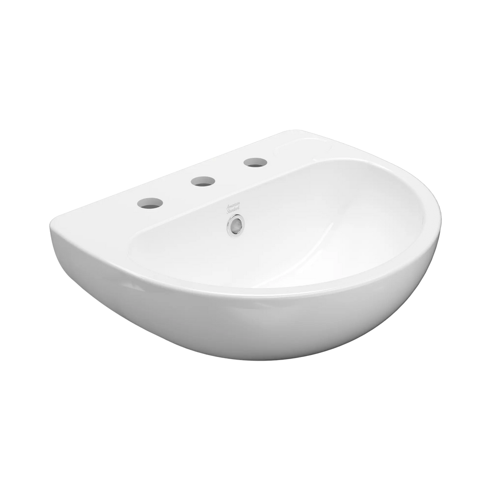American Standard Studio 500 Wall Basin - 3 Tap Hole - Overflow - Inc Fixing Kit