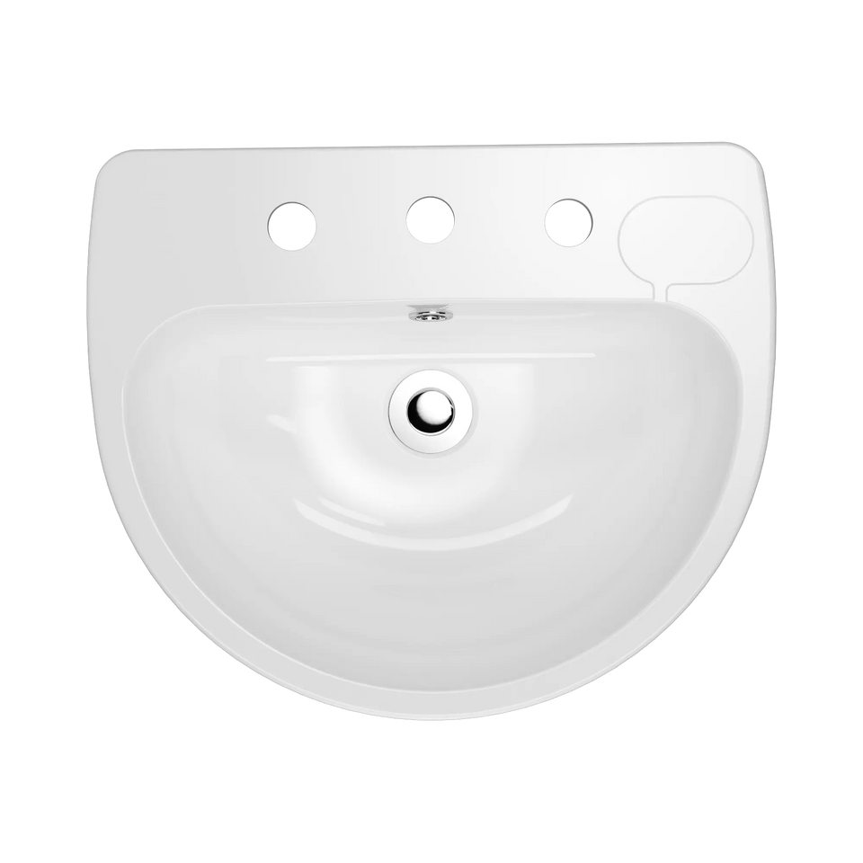 American Standard Studio 500 Wall Basin - 3 Tap Hole - Overflow - Inc Fixing Kit
