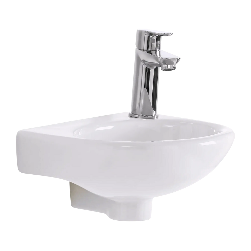 American Standard Studio 350 Wall Basin - 1 Tap Hole - Overflow - Inc Fixing Kit