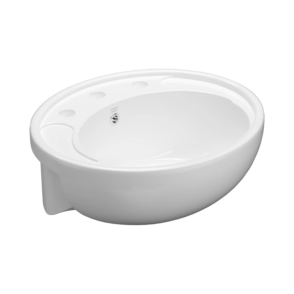 American Standard Studio 500 Semi Recessed Basin - 3 Tap Hole Overflow - Inc Fixing Kit