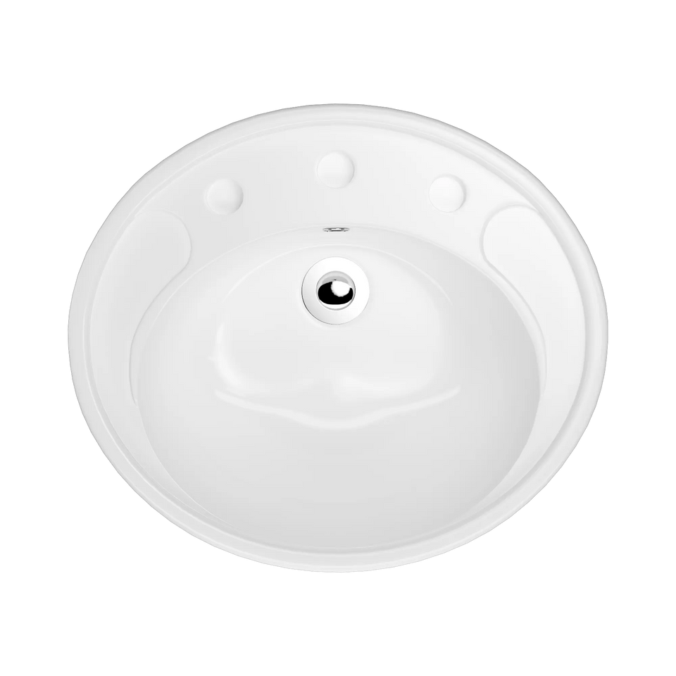 American Standard Studio 500 Semi Recessed Basin - 3 Tap Hole Overflow - Inc Fixing Kit