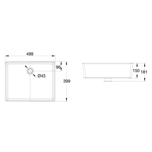 American Standard Heron Square Vessel Basin - No Taphole