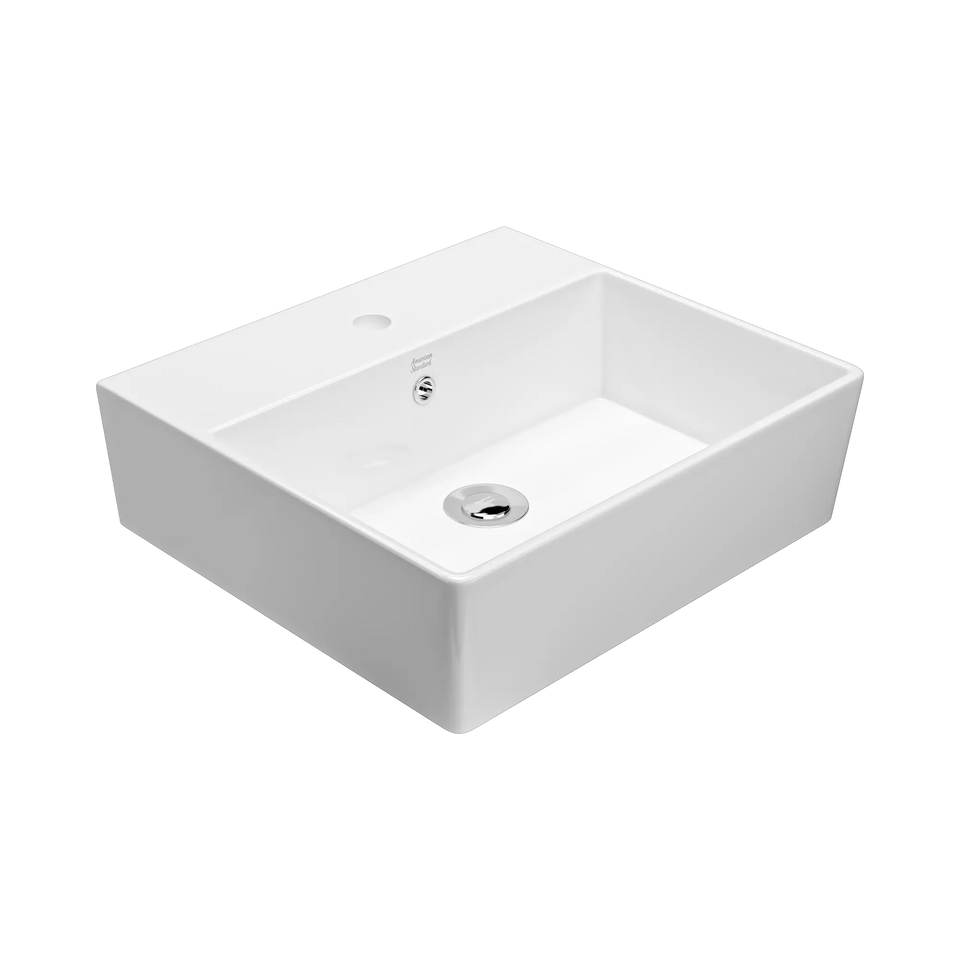 American Standard Heron Square 500 Counter Basin - 1 Taphole - Overflow