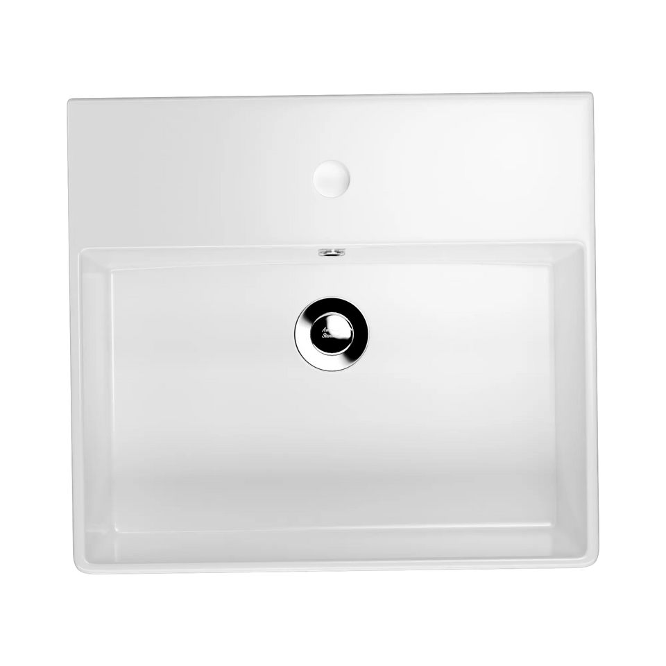 American Standard Heron Square 500 Counter Basin - 1 Taphole - Overflow