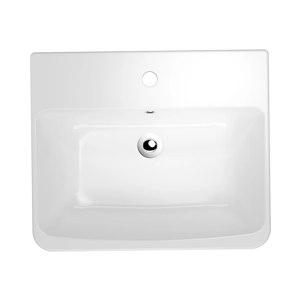 American Standard Heron Square 500 Semi Inset Basin - 1 Taphole - Overflow