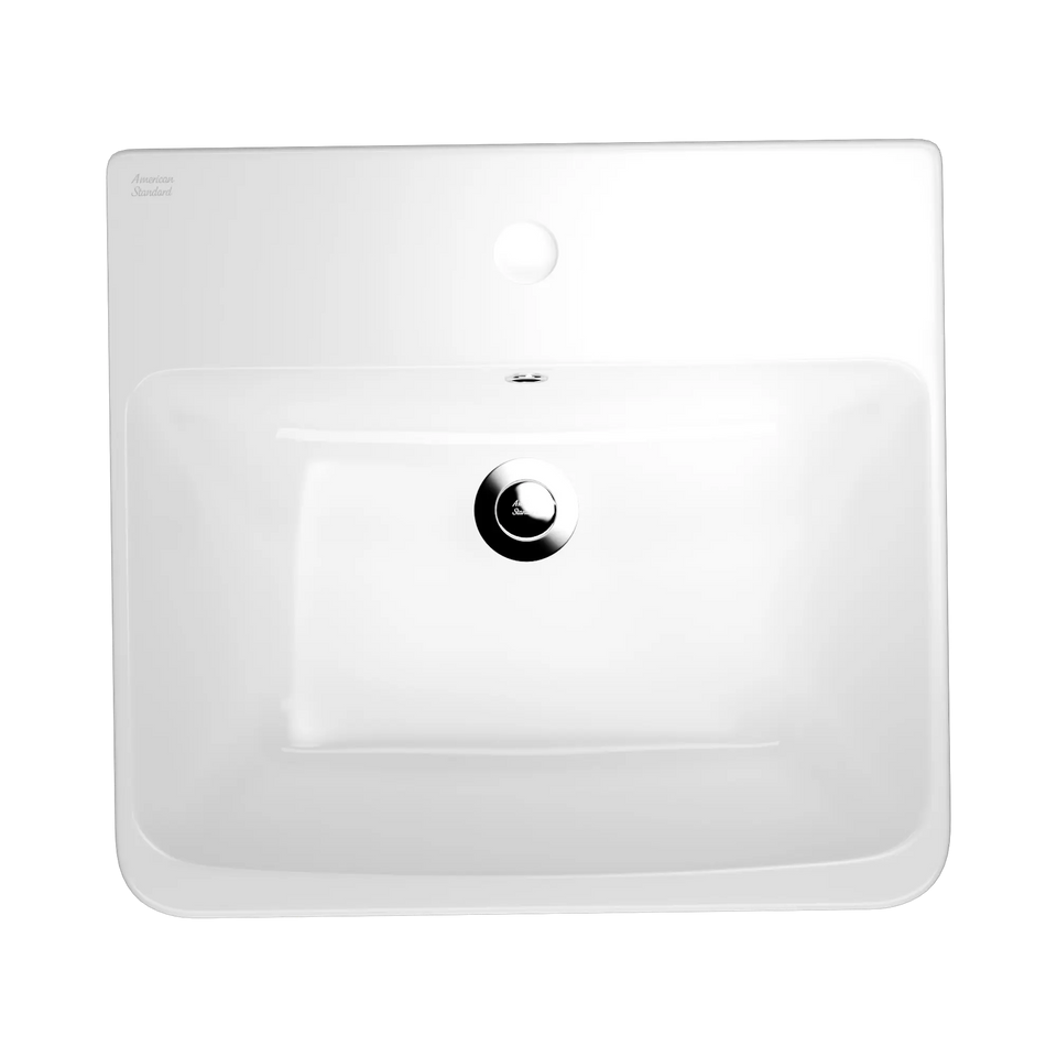 American Standard Heron Square 500 Semi Recessed Basin - 1 Taphole - Overflow
