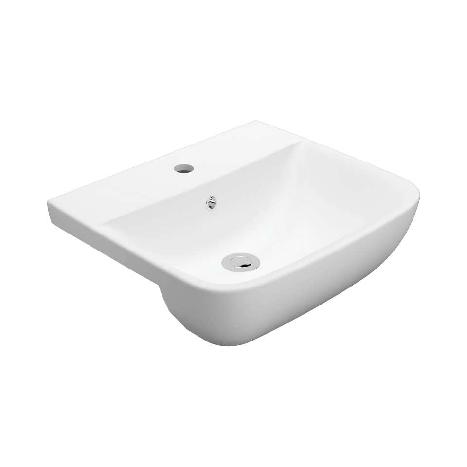 American Standard Cygnet 500 Semi Recessed Basin - 1 Taphole - Overflow