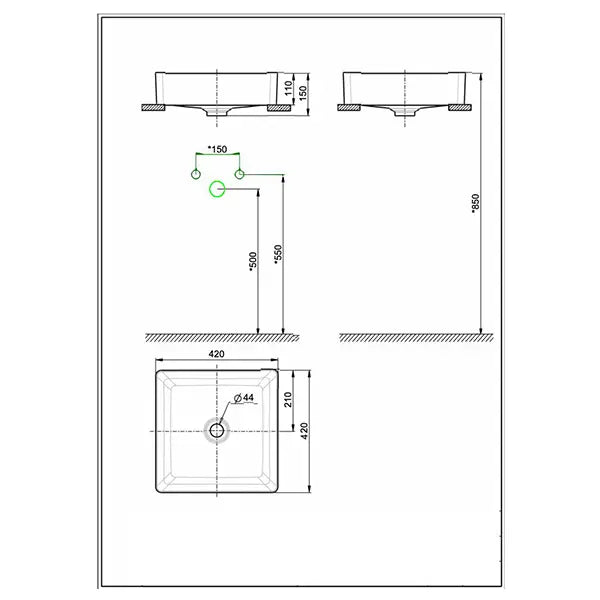 American Standard Acacia 420 SupaSleek Vessel - No Overflow