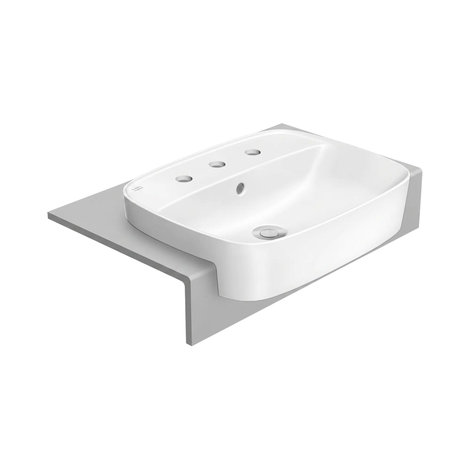 American Standard Signature 550 Semi Recessed Basin - 3 Tap Hole - Overflow