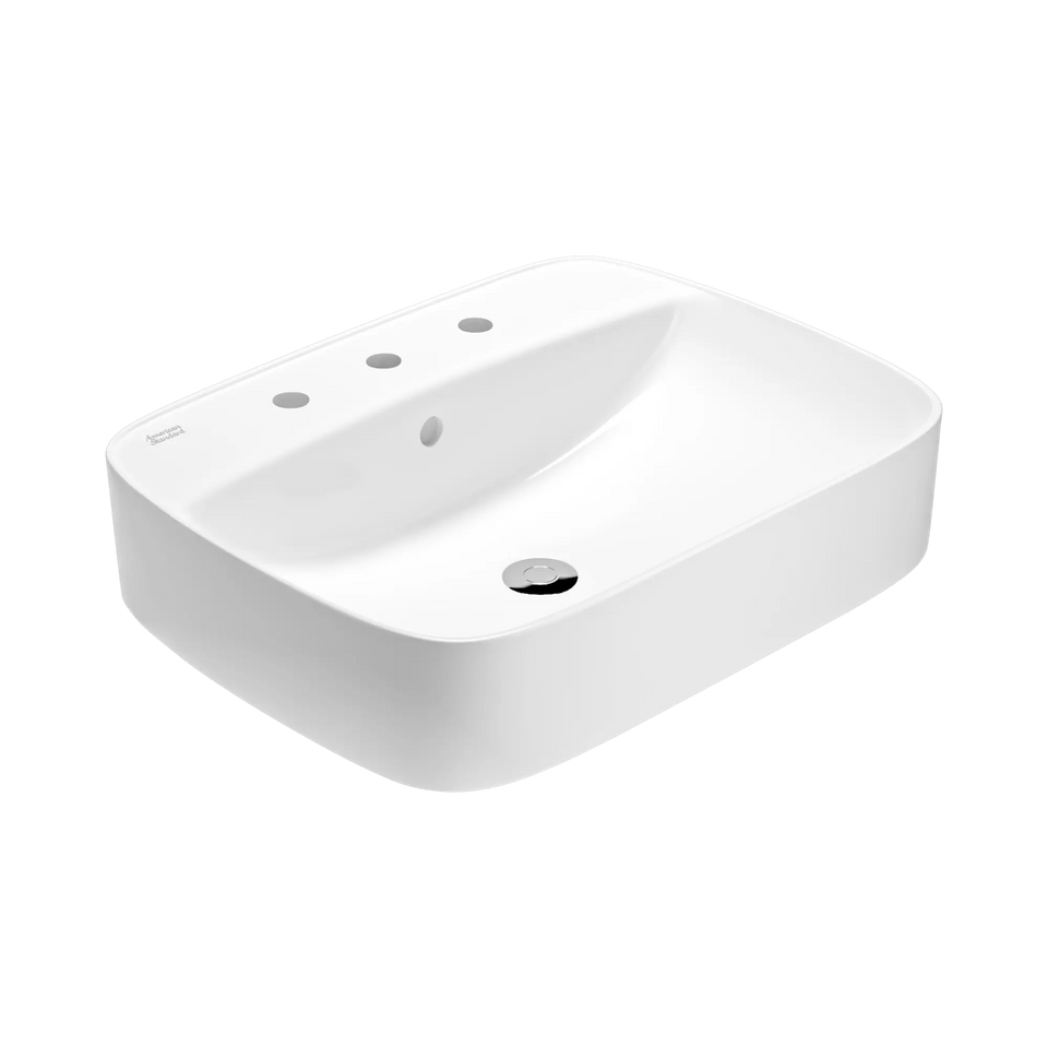American Standard Signature 550 Counter Top Basin - 3 Tap Hole - Overflow