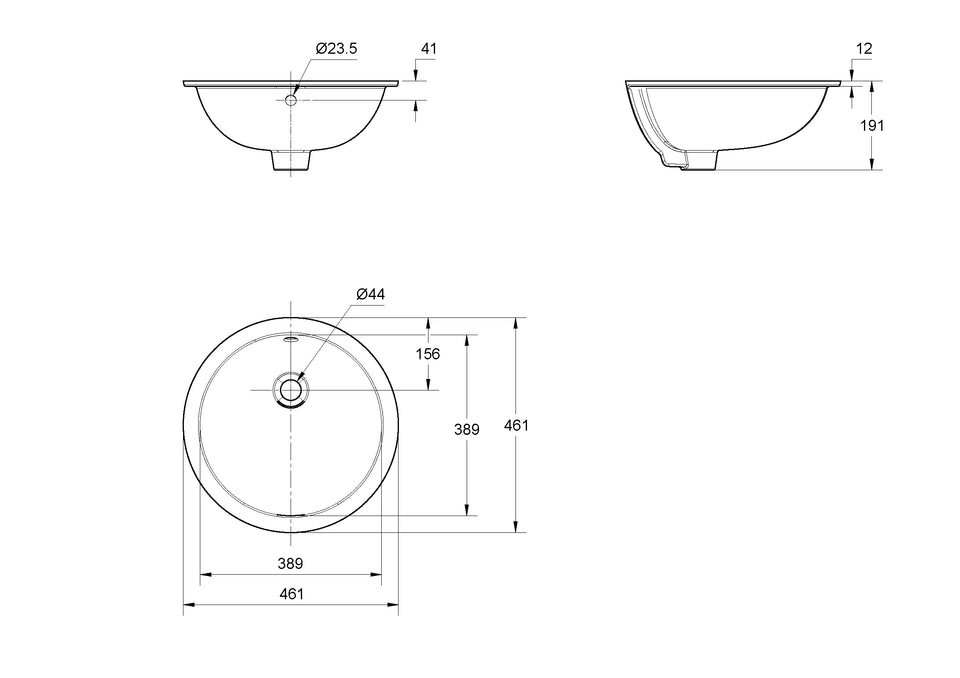 American Standard Loven Round Undercounter Basin