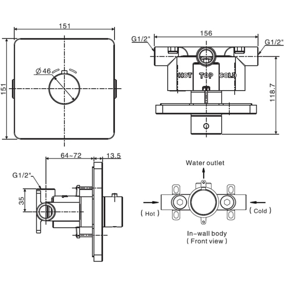 American Standard EasySet Thermostatic Mixer