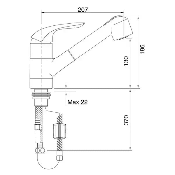 American Standard Studio Sink Mixer with Pullout Spray