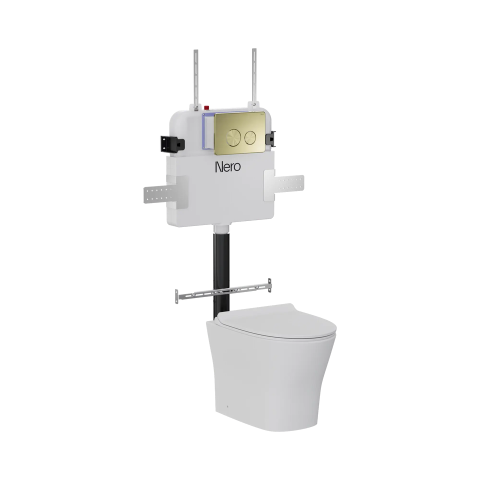 American Standard Signature Hygiene Rim BTW With CrystaSleek Seat With R&T In-wall Cistern and Push Plate