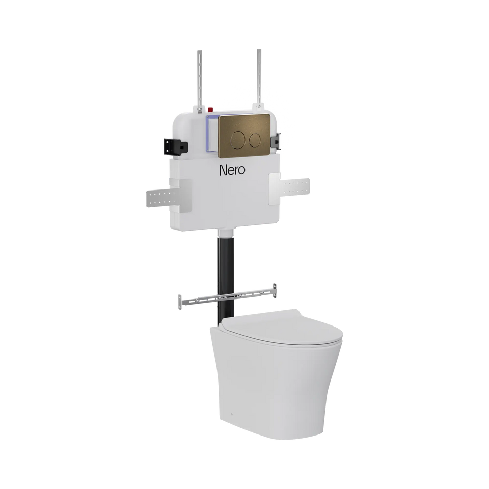 American Standard Signature Hygiene Rim BTW With CrystaSleek Seat With R&T In-wall Cistern and Push Plate