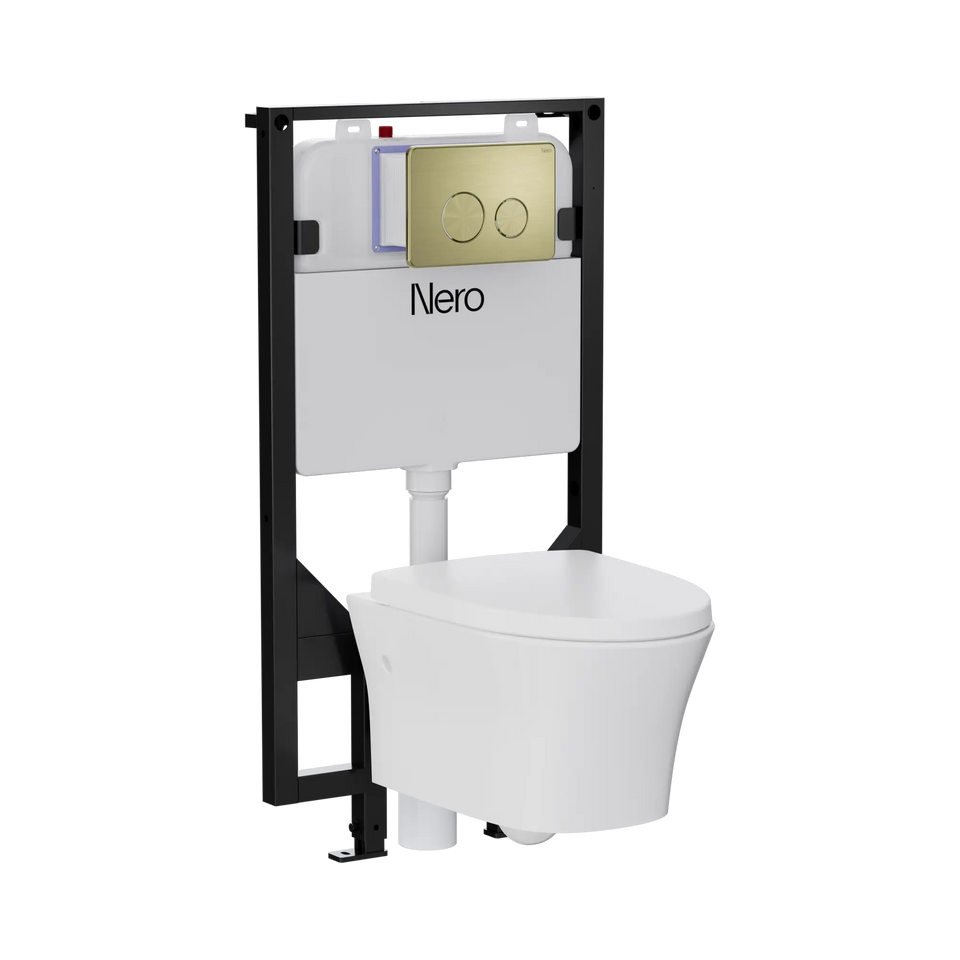 American Standard Signature Hygiene Rim Wall Hung Pan With R&T In-wall Cistern and Push Plate