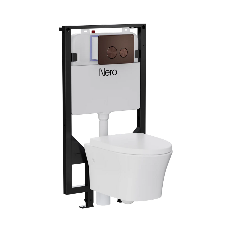 American Standard Signature Hygiene Rim Wall Hung Pan With R&T In-wall Cistern and Push Plate