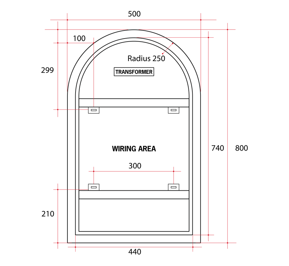 Thermogroup Arch Shape Premium Backlit Mirror