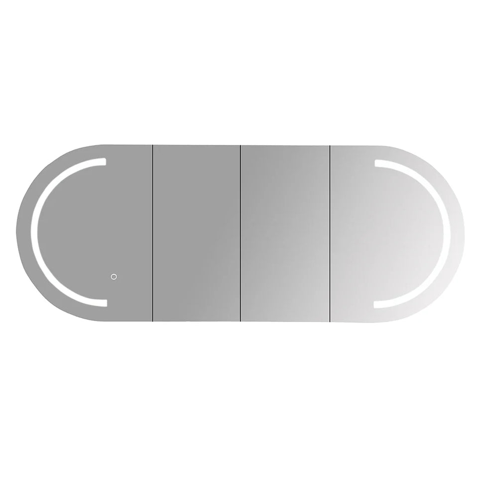 Athena LED Oval Wall-Hung Shaving Cabinet