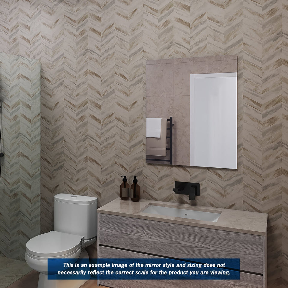 Thermogroup Rectangle Polished Edge Mirror Glue-to-Wall
