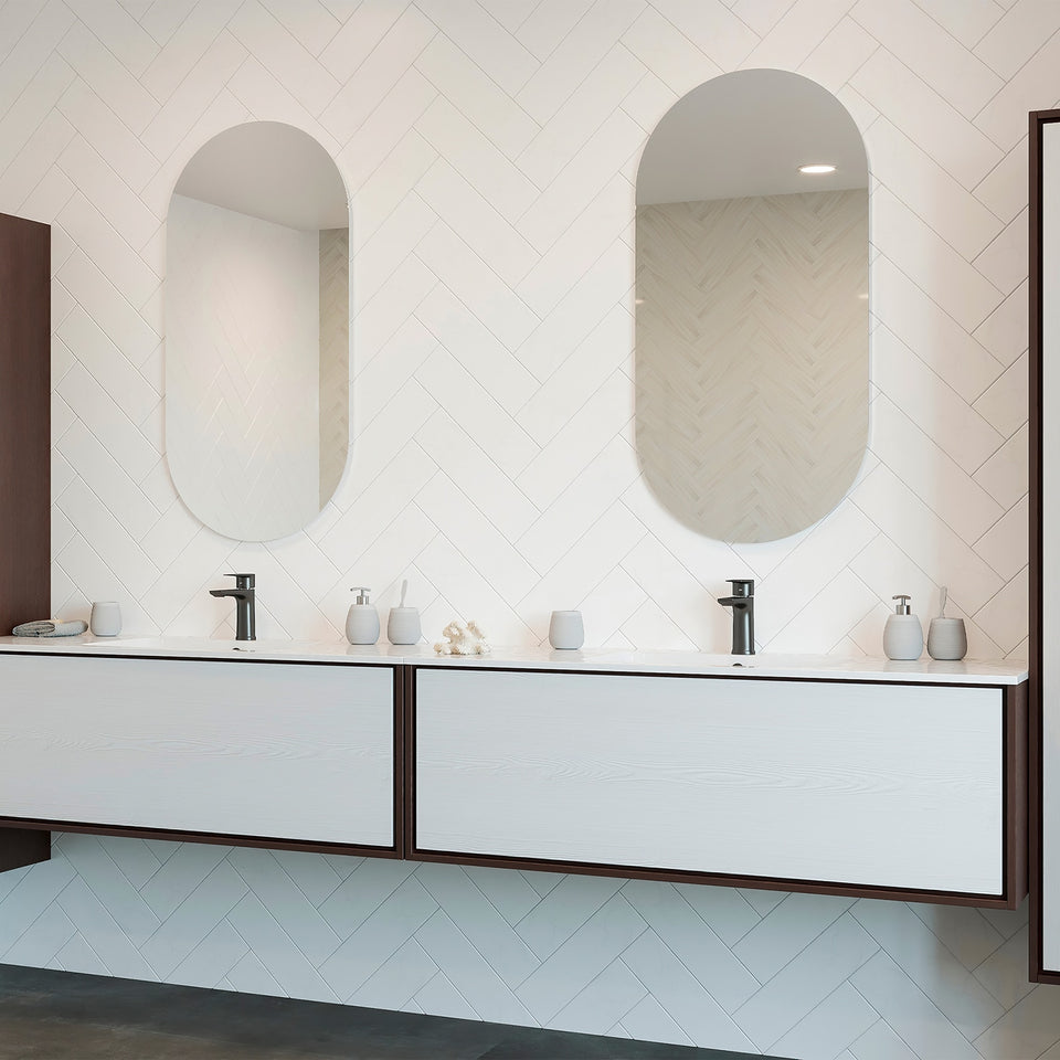 Ablaze DP5010GT Pill Shape Polished Edge Mirror Glue-to-Wall (DP5010GT) 4
