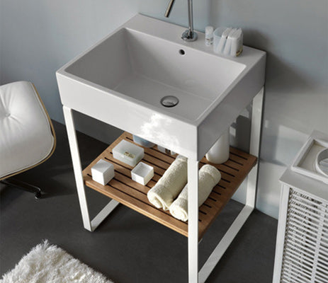 Studio Bagno Acqua 45 Stand and Shelf - Matte White (SMT4550/MW)