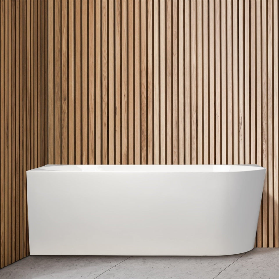 Auris Corner Back to Wall Bathtub Matte White
