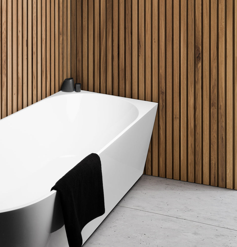 Auris Corner Back to Wall Bathtub Gloss White
