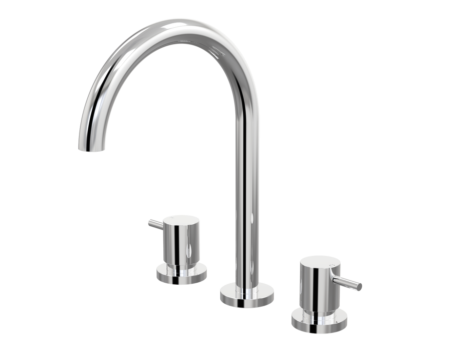 PAR Taps Lugano Sink Set Swivel Lever Ceramic Disc - Chrome (B22.051.1.01)