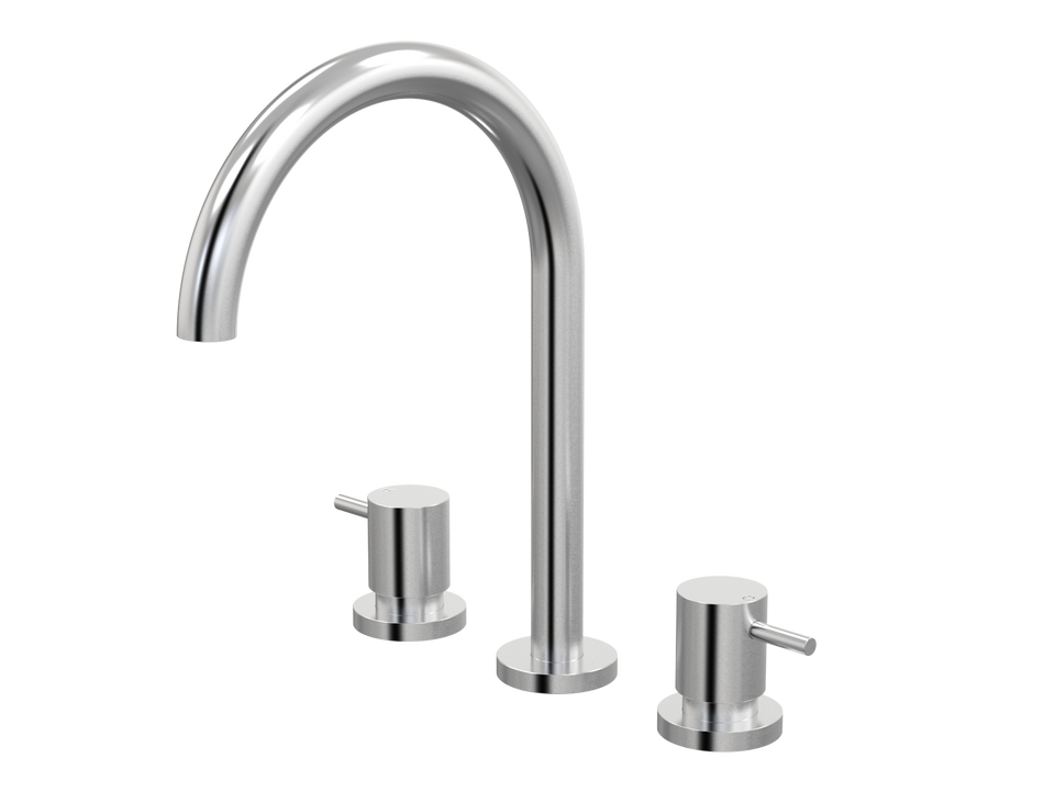 PAR Taps Lugano Spa Set Swivel Lever Ceramic Disc - Brushed Chrome (B22.061.1.02)