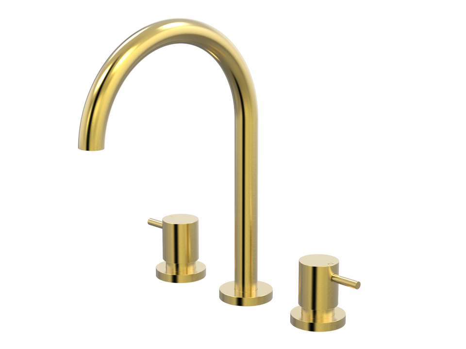 PAR Taps Lugano Spa Set Swivel Lever Ceramic Disc - 23k Brushed Gold (B22.061.1.12)