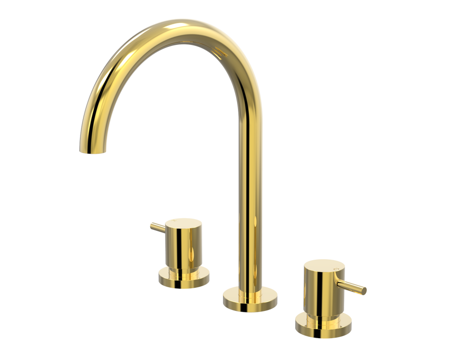PAR Taps Lugano Spa Set Swivel Lever Ceramic Disc - 23k Gold (B22.061.1.11)