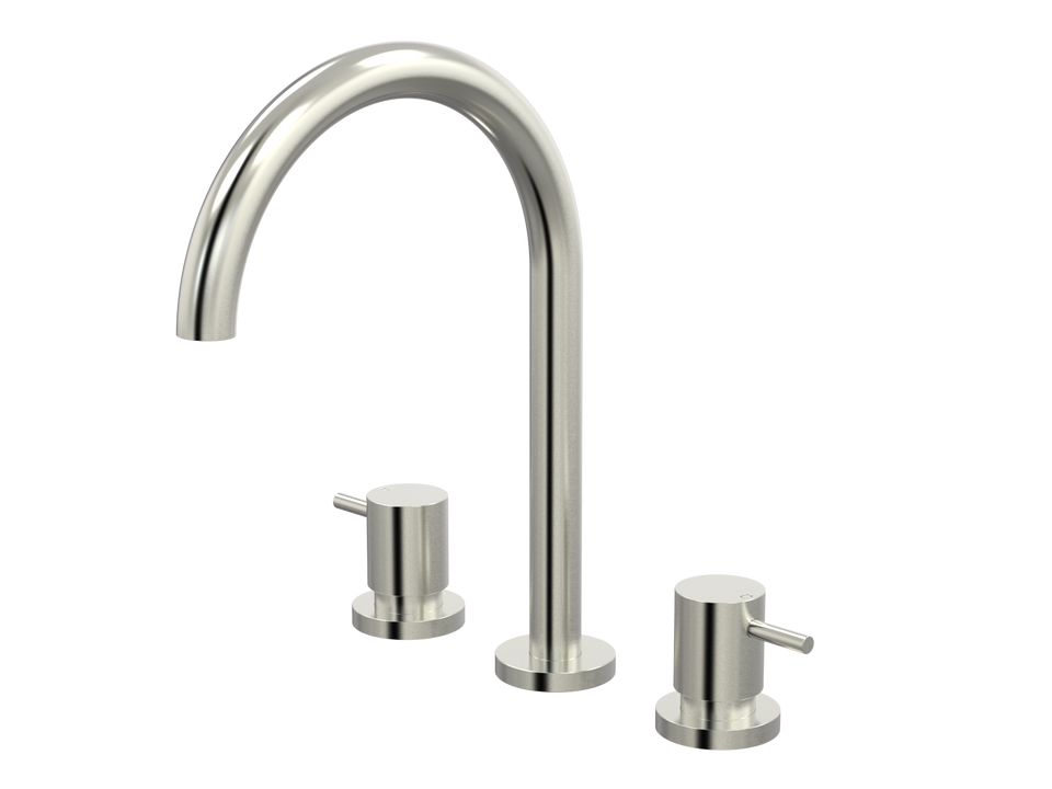 PAR Taps Lugano Spa Set Swivel Lever Ceramic Disc - Brushed Nickel (B22.061.1.25)