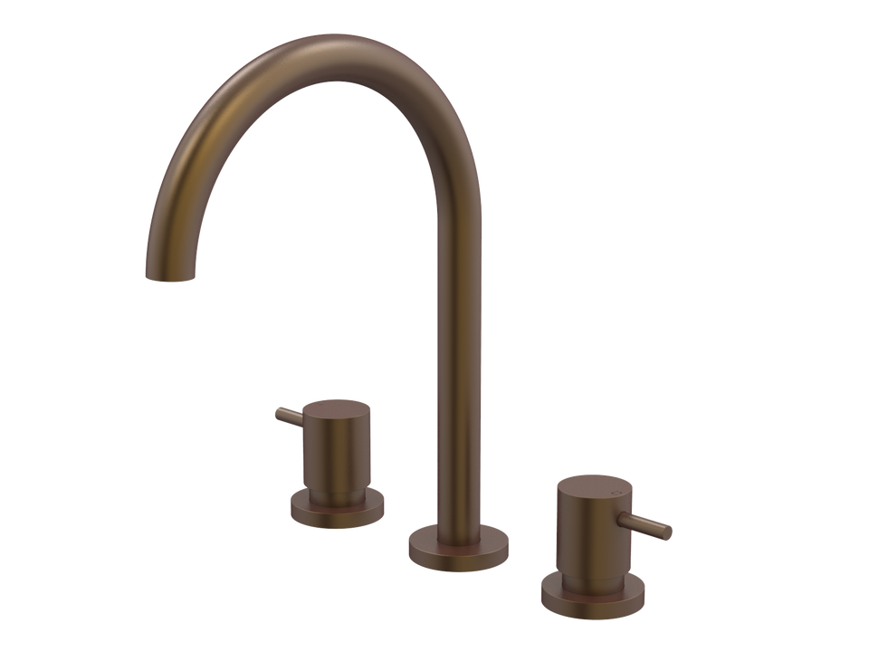 PAR Taps Lugano Spa Set Swivel Lever Ceramic Disc - Native Brass (B22.061.1.45)