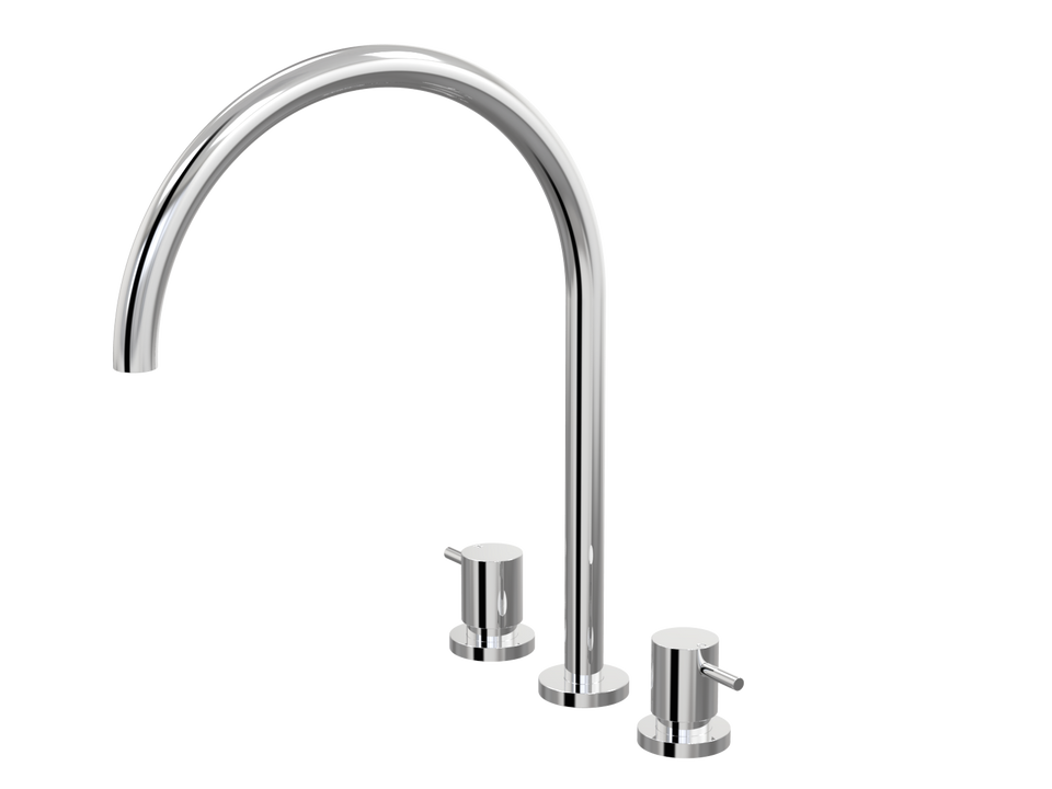 PAR Taps Lugano Spa Set Hob Swivel X/Large Lever Ceramic Disc - Chrome (B22.063.1.01)