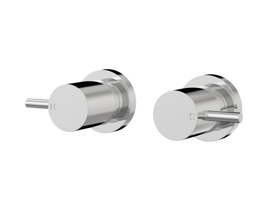 PAR Taps Lugano Top Assemblies Wall Pair Lever Ceramic Disc - Chrome (B22.082.1.01)