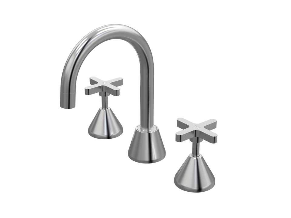 PAR Taps Forme Basin Set Swivel - Brushed Chrome (B27.011.1.02)