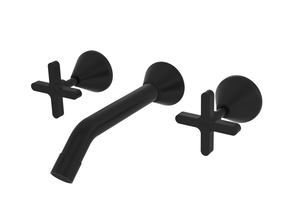 PAR Taps Forme Wall Bath Set 200mm Fixed - Matt Black (B27.022.1.34)