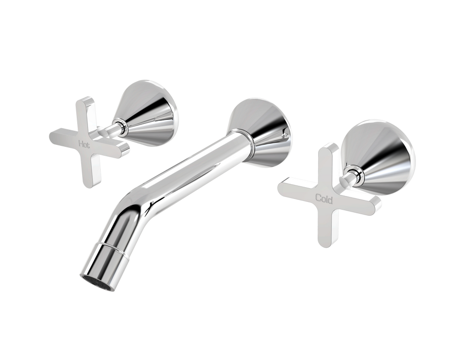 PAR Taps Forme Wall Bath Set 200mm Fixed - Chrome (B27.022.1.01)