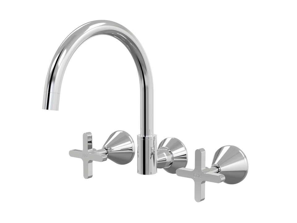 PAR Taps Forme Sink Set Wall Swivel - Chrome (B27.052.1.01)