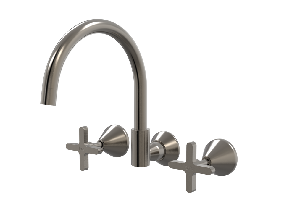PAR Taps Forme Spa Set Wall - Swivel - Brushed Gunmetal (B27.062.1.24)