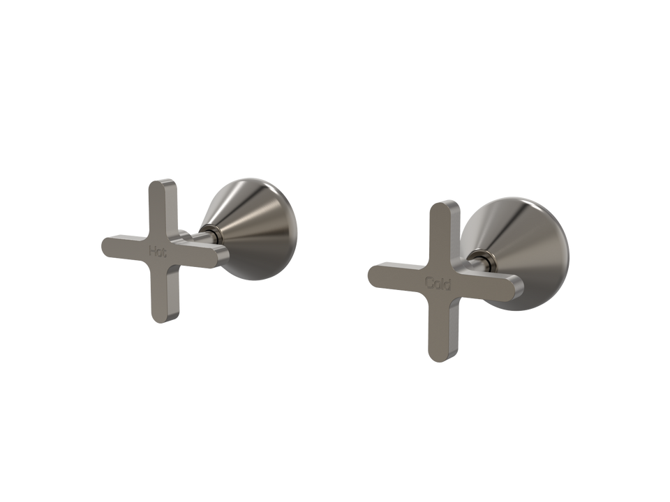 PAR Taps Forme Top Assemblies Wall Pair - Brushed Gunmetal (B27.082.1.24)