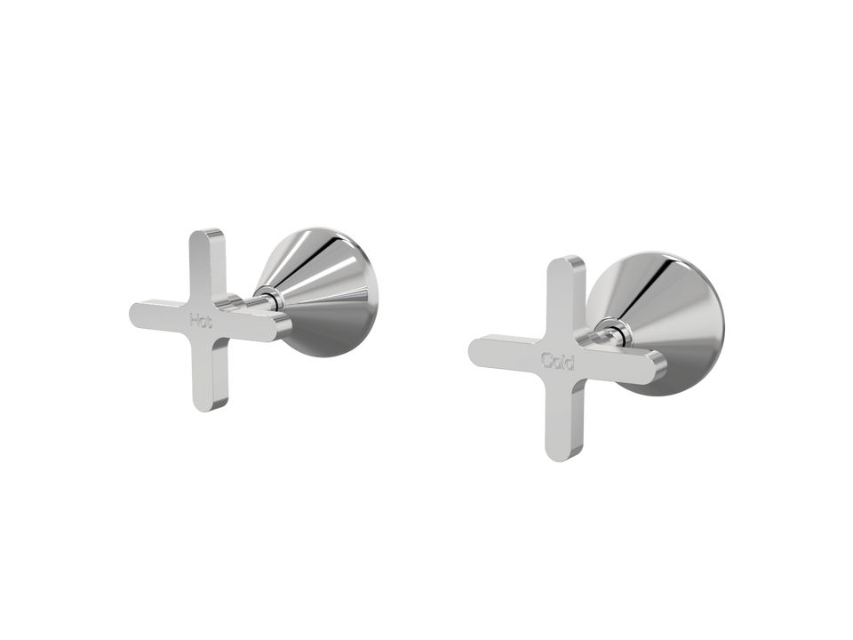 PAR Taps Forme Top Assemblies Wall Pair - Chrome (B27.082.1.01)